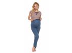 Be MaaMaa Těhotenské, kojící pyžamo s kr. rukávem - cappuccino/jeans, vel. XXL, XXL (44)